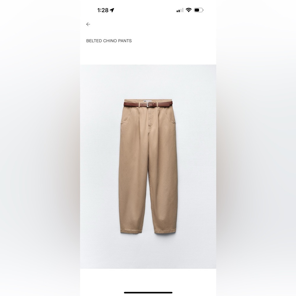Zara Belted Chino Pants